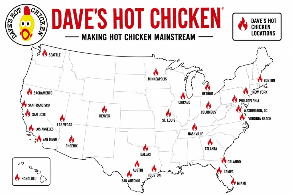All Dave's Hot chicken Locations